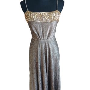Vintage 70s Lilli Diamond Metallic Sequin Dress